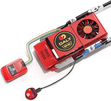 Паралельний модуль DALY BMS 1 A з вентилятором Smart BMS LiFePo4 8S 24 В 250 А та портом CAN, Smart BMS Bluetooth ключ для літієвих акумуляторів 3,2 В, інвертором, ДБЖ та домашньою системою зберігання (Li-ion 13S 48V CAN BT, 500A вентиляторпаралельний Mod