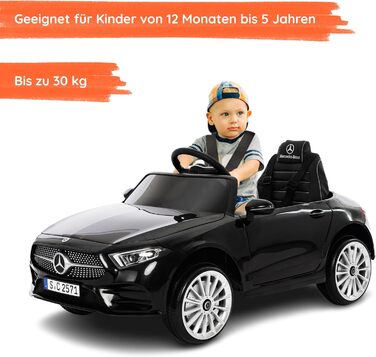 Дитячий електромобіль від Babycar модель Mercedes CLS 350 AMG (чорний) Електромобіль для дітей Акумулятор 12 вольт Офіційно ліценз