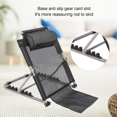 Підйомна спинка ліжка, 6-ступінчаста регульована підйомна спинка ліжка, складна спинка ліжка з підголівником, портативна підйомна спинка ліжка для догляду за пацієнтами, читання, перегляду телевізора, їжі