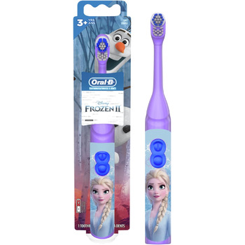 Дитяча зубна щітка Oral-B Pro-Health Jr. з живленням від батареї з Disney's Frozen, Soft, 1ct, стилі можуть відрізнятися Кольори та дизайн різняться