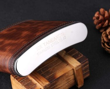 Фляжка з візерунком під крокодилячу шкіру, нержавіюча сталь, 510 мл/18 унцій, велика місткість, для віскі, лікеру, обгорнута штучною шкірою, TANEAXON 18 унцій E. Візерунок під крокодилячу шкіру