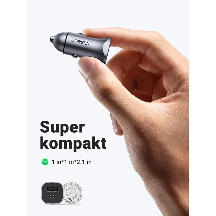 Вт прикурювач USB C USB адаптер Міні металевий автомобільний зарядний пристрій PPS Fast Charge Dual Port Автомобільний зарядний пр