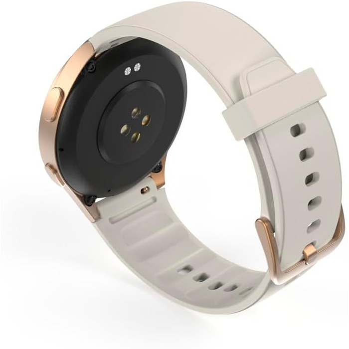 Розумний годинник Hama 8900 з GPS, водонепроникний IP68, функція телефону (сенсорний AMOLED-дисплей, голосове керування, спортивні режими, трекер сну, пульсометр, WhatsApp, годинник для бігу, пульсометр, фітнес-годинник) золотого кольору