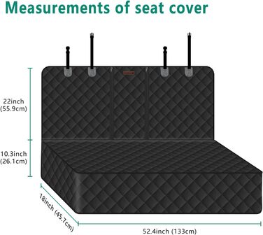 Чохли для автокрісел для собак Lydonberg, чохол для автокрісла, водонепроникний і нековзний, стійкий до подряпин, міцний, можна прати, захист заднього сидіння, універсальний для легкового автомобіля, вантажівки, позашляховика, чорний