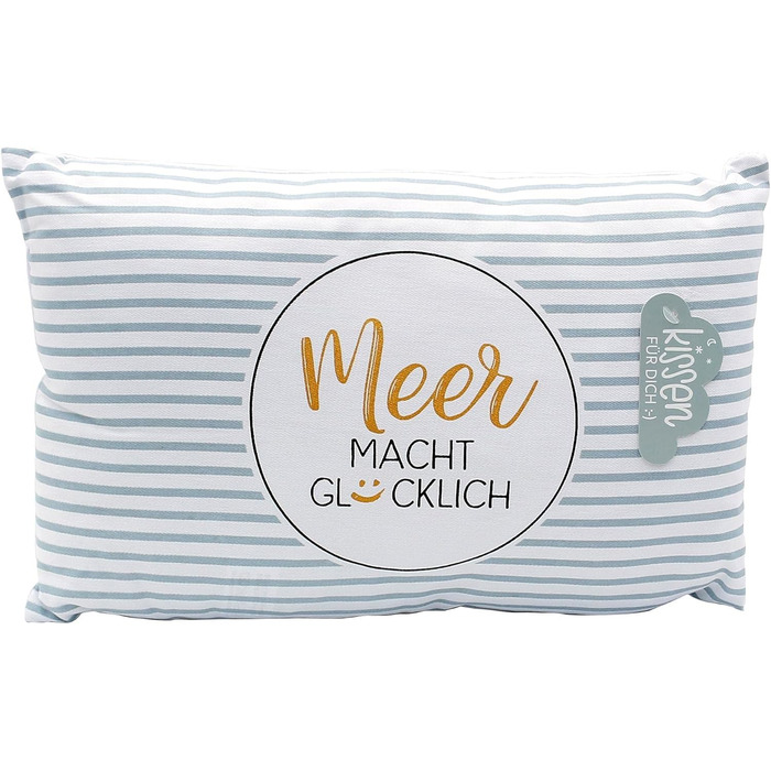 Подушка Dekohelden24 Meer Macht Glcklich, з чохлом з 100 бавовни, Д/Ш/В 40 x 13 x 23 см 3968151 Подушка Happy