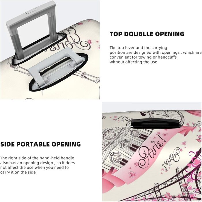 Чохол для валізи Паризький Ейфелевий вежа - еластичний, миючий, захист від подряпин для дітей та дорослих (45.7-53.3 см)