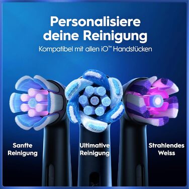 Зубна щітка Oral-B iO Series 5 подвійний набір. Електрична зубна щітка з 2 насадками та дорожнім футляром. 5 режимів чищення для догляду за зубами. Розроблено Braun, колір чорний матовий/білий спокійний. Новий комплект 2 щітки 2 головки.