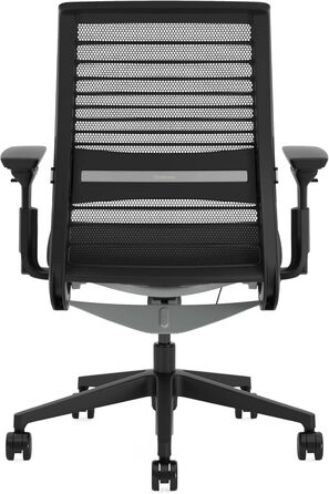 Ергономічне офісне крісло Steelcase Think з поперековою опорою LiveBack, підлокітниками 4D, екологічний дизайн, чорне, один розмір