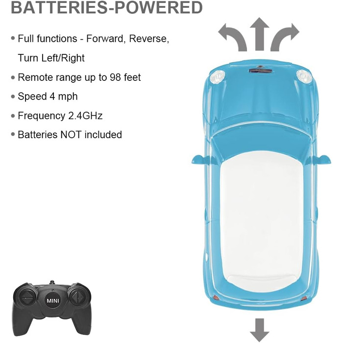 Автомобіль на радіокеруванні Mini Cooper 124 з дистанційним керуванням Електрична іграшка R/C - Blue від Rastar