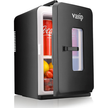 Міні-холодильник Vasip 15 л, портативний з функцією охолодження та підігріву, невеликий холодильник для напоїв для дому, офісу, ке