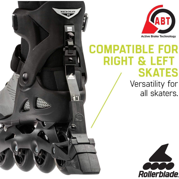 Роликові ковзани Macroblade 80 ABT чоловічі для фітнесу, сріблясті/неоново-жовті, Performance Inline Skates 13 SILVER/ NEON YELLOW