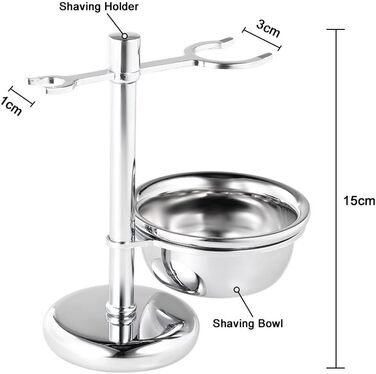 Тримач для гоління з нержавіючої сталі 2 в 1 для гоління Пряма бритва Щітка та мильниця для гоління Чоловічий набір для гоління