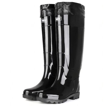 Нековзні гумові чоботи NALSA для промисловості та будівництва, водонепроникні гумові чоботи, унісекс доросле високе робоче взуття, плюшеві - розмір 44 EU.