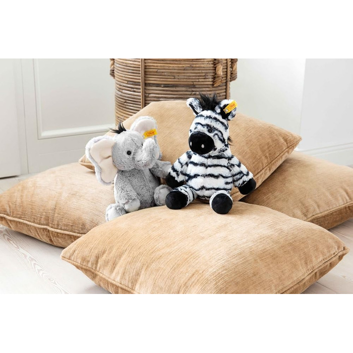 Елла Слоник сірий 30 см, М'яка плюшева іграшка з серії Soft Cuddly Friends, фірмовий плюшевий Steiff з 'ґудзиком у вушку', іграшка для немовлят від народження, машинне прання