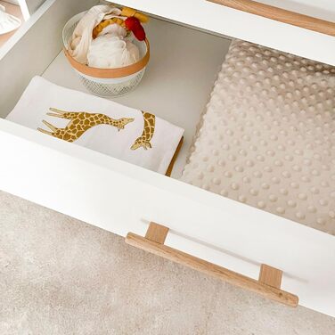 Пеленальний столик ATB ILA - 101 x 85 x 75 см - Повний комплект для дитячої кімнати - Функціональні меблі - Зручний пеленальний столик для немовлят з шухлядами (білий)