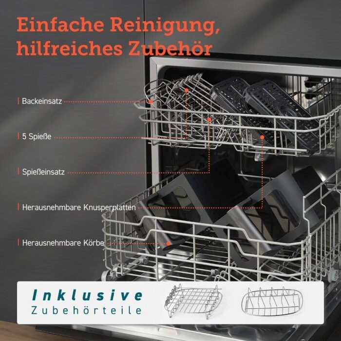 Аерофритюрниця COSORI з подвійною камерою, фритюрниця Max 8.5 л з аксесуарами, фритюрниця з 50 онлайн-прийомами, функціями 8 в 1, оглядове вікно, енергозбереження, чорний 8.5 л чорний
