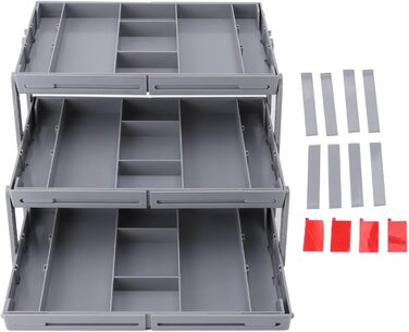 Розширюваний органайзер для столу, універсальне використання, пластиковий футляр для ювелірних виробів, вітрина, складна коробка для зберігання інструментів для макіяжу та аксесуарів для волосся, охайний житловий простір