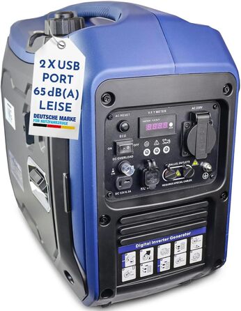 Інверторний генератор NTG 2800 Вт тихий лише 65 дБ(А) 2 x USB порт ємність бака 5 л l 4-тактний двигун l бензин l датчик масла та