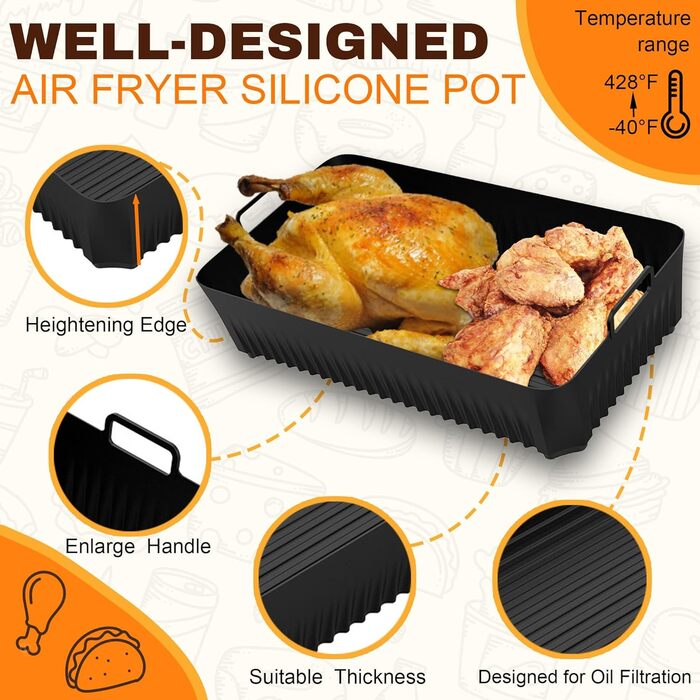 Аксесуари для фритюрниці Ninja Foodi Flexdrawer 10.4 л AF500DE.3 шт. Аксесуари для мультипечі з силіконовою формою для Ninja AF500EU