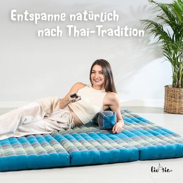 Подушка для шиї livasia Papaya - Ø 13x43 см - Подушка для шиї у формі папайї, подушка для дивана, подушка для читання з капоком, подушка для саду та балкону, подушка для подорожей ручної роботи (світло-блакитний)