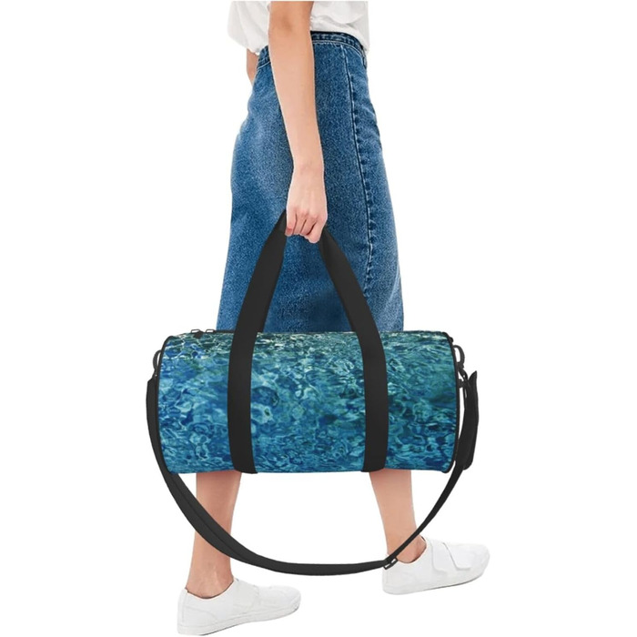 Спортивна сумка-мішок для подорожей та пляжу, з принтом морської поверхні, чорна, універсальний розмір, дорожня сумка