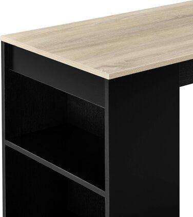 Барний стіл Kouvola, стіл для бістро, обідній стіл, 110 x 50 x 103 см, кухонний стіл, кухонна стільниця з 3 полицями, стіл, барна стійка для їдальні, вітальні, кухні, чорний/дубовий колір