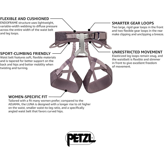 Жіноча страхувальна система для скелелазіння PETZL Selena (набір з ), розмір S, фіолетовий