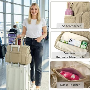 Жіноча дорожня сумка 39x32x20 см, ручна поклажа, дорожня сумка для вихідних на 40 л, водонепроникна спортивна сумка з вологим відділенням, сумка для плавання, лікарняна сумка, сумка для пологів, дорожня сумка для авіаперельотів, спортивна, чорна дорожня с