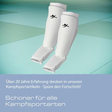 Захисні щитки для гомілок, білі, бавовняні Захисні щитки для багатьох бойових мистецтв Еластичні та пральні захисні щитки для гомілок