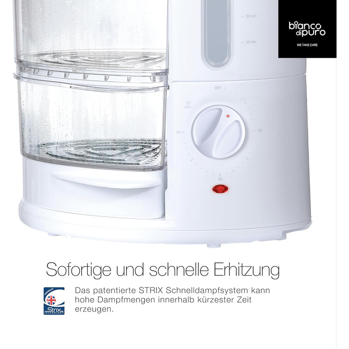 Пароварка bianco di puro Rapido - на 50 швидше, ніж інші системи, завдяки технології приготування на парі STRIX з основами з нержа