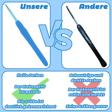 Набір гачків для вязання, ергономічний гачок 4,0 мм із захистом від ковзання, набір голок для вязання гачків, алюміній, мяка гумова рукоятка для рук, які страждають від артриту Досвідчені любителі вязання гачком