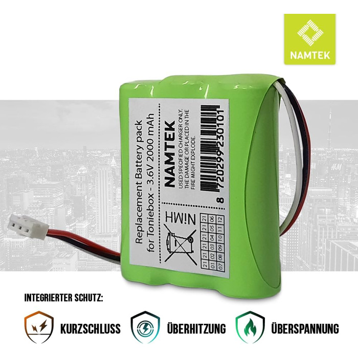 Запасна батарея - Запасна батарея Toniebox 50AA5S - Акумуляторний блок для Toniebox/запасні батареї для динаміків Toniebox з інструкціями з встановлення - 3,6 В, 2000 мАг, NiMH Запасна батарея Toniebox - 2000 мАг - 3,6 В