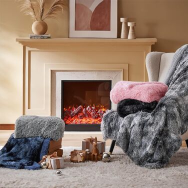 Плюшева ковдра BEDSURE - Пухнаста ковдра, Тепла шерпа-ковдра для дивана, Товста ковдра зі штучного хутра, Ковдра для дивана, Пухнаста ковдра зі штучного хутра, Декоративна ковдра для дивана, Сірий, 150x200 см (Колір краватки сірий 150 x 200 см)