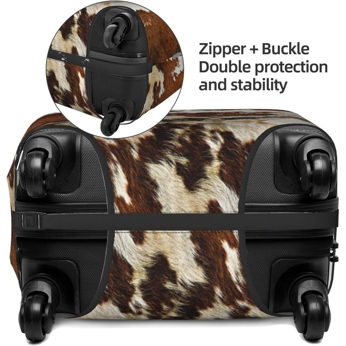 Чохол для валізи з принтом з червоної та білої яловичої шкіри BAFAFA, еластичний захист від подряпин та пилу, чорний, розмір 80