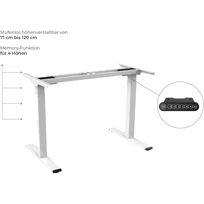Стіл Better Home FlexiDesk DM1 з регульованою висотою Каркас столу з двома двигунами Функція пам&39яті Вантажопідйомність 100 кг 4 програмовані рівні
