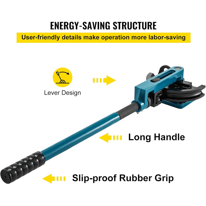 Трубогиб Mophorn від 0,95 см до 2,5 см, ручний трубогиб з 7 шт. ампами, міцні трубогиби зі сталі, металу, міді, ідеально підходить для майстерень
