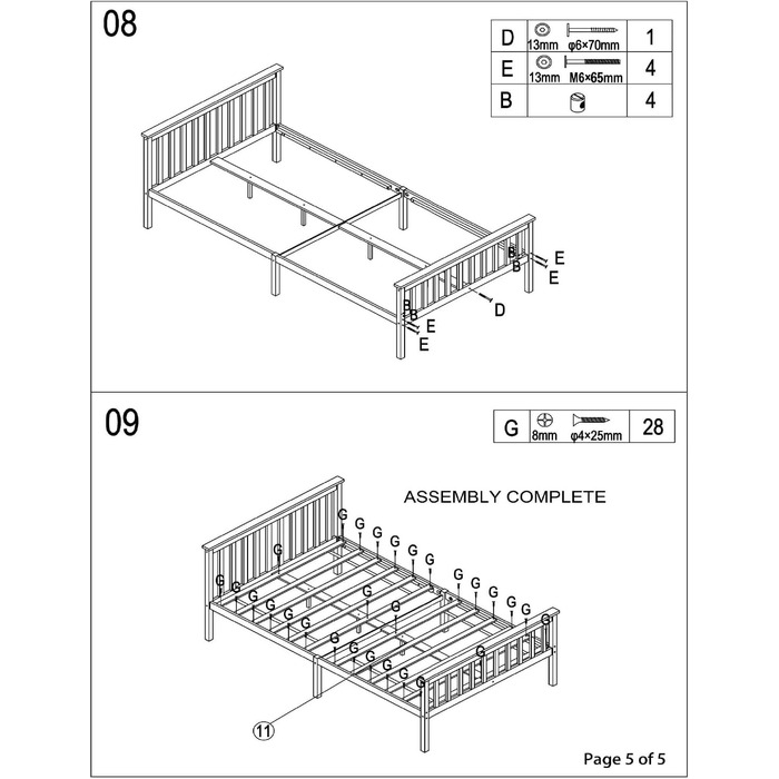 Ліжко Aspire Beds Atlantic Solid Timeless White Wooden Bed - елегантний дизайн Shaker, високоякісні матеріали, легке складання, універсальне, міцне, 200Д x 140Ш x 82В, біле