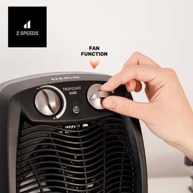 Обігрівач Taurus Tropicano 2400 2400 Вт Вентиляторний обігрівач Тихий Регульований термостат 2 режими нагріву Вентилятор Індикатор живлення Компактний Чорний 2400 Вт Чорний