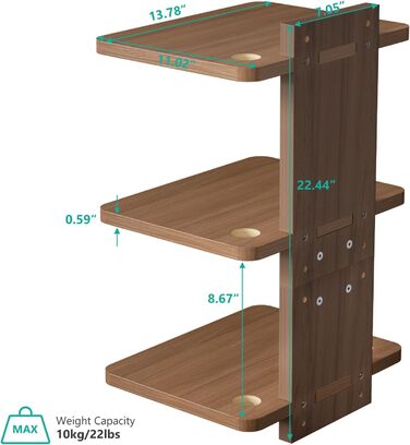Плаваючі полиці для розважального центру WALI, витримує до 10 кг, полиця для телевізора з посиленою деревиною для DVD-програвачів, кабельних приставок, ігрових консолей, аксесуарів для телевізорів (CS201N), 1 полиця, 3 полиці