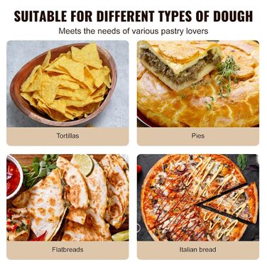 Прес для тортильї VEVOR, прес для тако 20 см, міцний чавунний прес для тортильї, виробник попередньо приправлених тортильї з пергаментним папером 100 шт., машина для тіста для борошняної тортильї, чорна