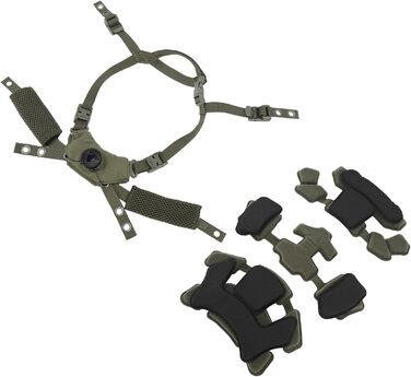 Тактична система підвіски шолома Dial з ремінцем для підборіддя для ACH, Mich, Team Wendy, FMA, EXF, з м&39якою комфортною підкладкою, кріпильними гвинтами, аксесуарами, губкою армійського зеленого кольору
