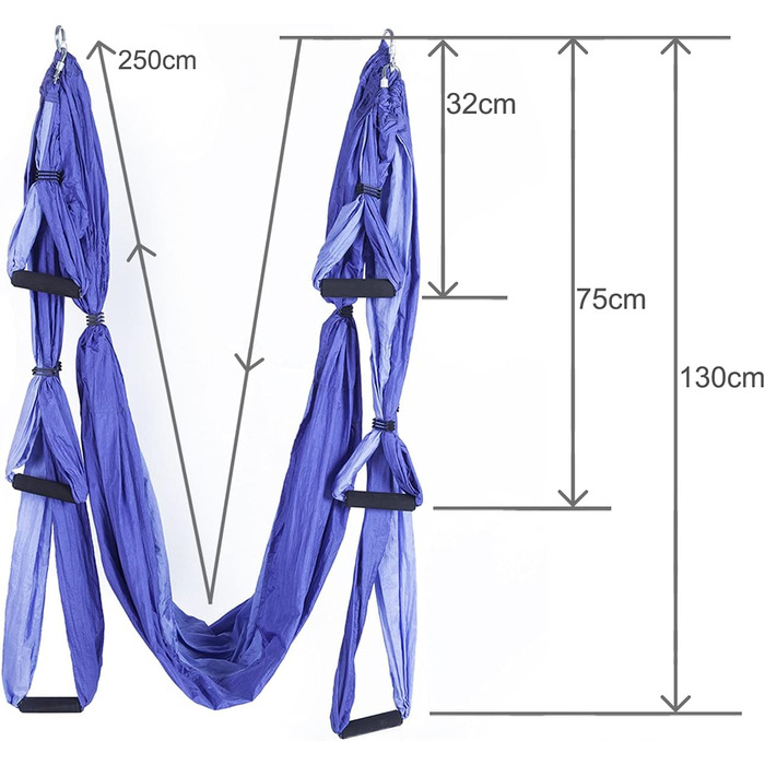 Набір гамаків для йоги ARNTY Повітряний, повітряний рушник для йоги, повітряний гамак-гойдалка з сумкою для перенесення та подовжувальними ременями фіолетового