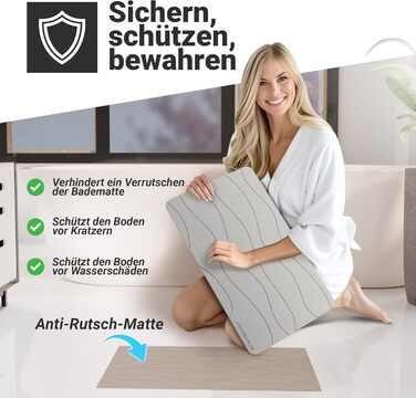 Килимок для ванної Minimism з каменю 60x40 см - Килимок для ванної з діатоміту - Килимок для ванної кімнати з каменю - Камінь Діатоміт - Килимок для душу, що швидко висихає