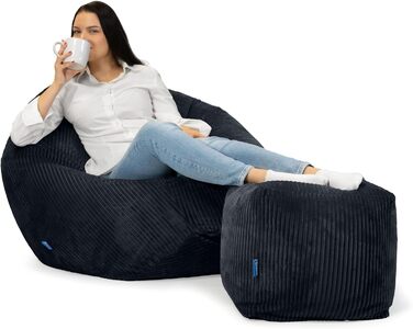 Кут для сидіння Bruni Cubo Cord чорного кольору 40x40x40 см Кут для сидіння Cord, виготовлений у Німеччині, куб для сидіння в приміщенні, пуф для ніг та подушка для підлоги Black Cord