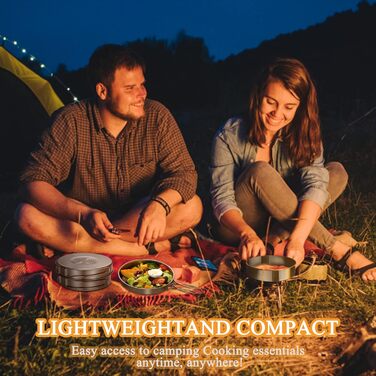 Набір посуду для кемпінгу, відкритий, 2-3 особи, горщик з нержавіючої сталі з посудом, каструля, складна кемпінгова посудина, тарілка для пікніка, походів, кемпінгу, походів, срібного кольору