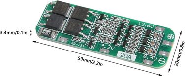 Елементний модуль захисту літієвих акумуляторів, модуль зарядки 20A 18650, 3S 20A 12.6V BMS плата захисту літій-іонних літієвих акумуляторів, плата захисту 18650, захист від перезаряджання/перерозряджання, 12-
