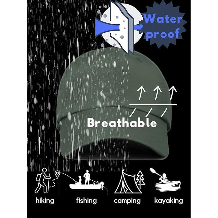 Бейсболка YAMEE бейсболка унісекс водонепроникна, бейсболка чоловіча відкрита шапка швидко сохне, бейсболка сонцезахисна чоловіча