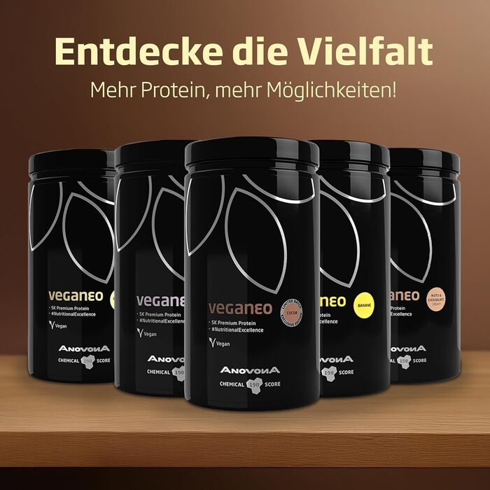 Веганський протеїновий порошок AnovonA veganeo Bourbon Vanilla 450 г