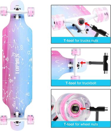 Лонгборд Love Dancing Cruiser 41" 104 см вуличний танцювальний шов 8-шаровий клен ABEC-11 80A PU колеса повний компліт з T-Tool для хлопчиків дівчаток початківців дорослих підлітків drop-through freeride спуск вантажопідйомність 150 кг оригінал 2025