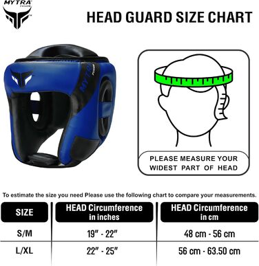 Боксерський шолом Mytra Fusion з регульованим ремінцем, підходить для MMA, муай-тай, спарингу, бойових мистецтв, карате, синій/чорний, розмір S/M